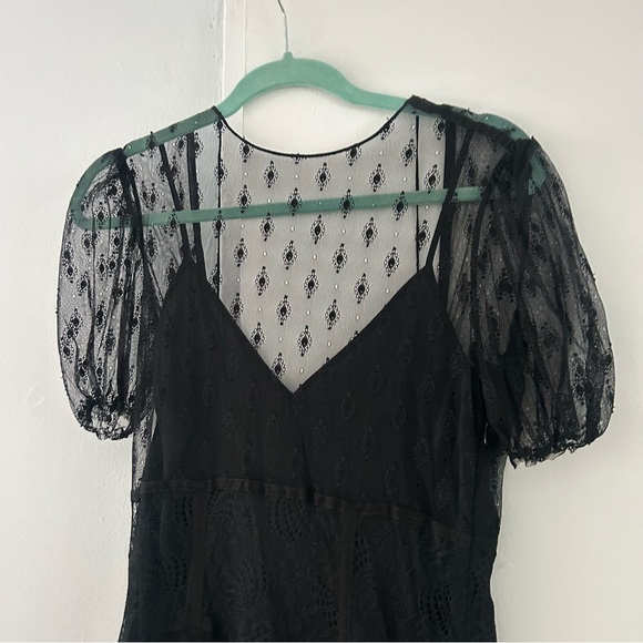 MAJE black lace dress see though long dress NWT sz2 - Picture 3 of 9
